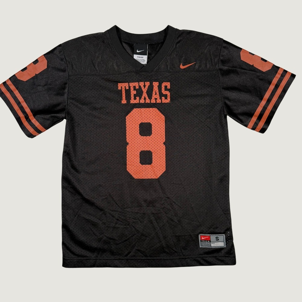 Nike Texas Longhorns Kids Jersey Black Orange Number 8 Youth Small S 8-10